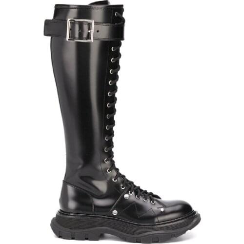 Knee Women Boots Round Toe Platform Boots Genuine Leather Boot Sexy Fashion Boots Autumn Winter Woman Shoes 2020 Hot Shoes Women