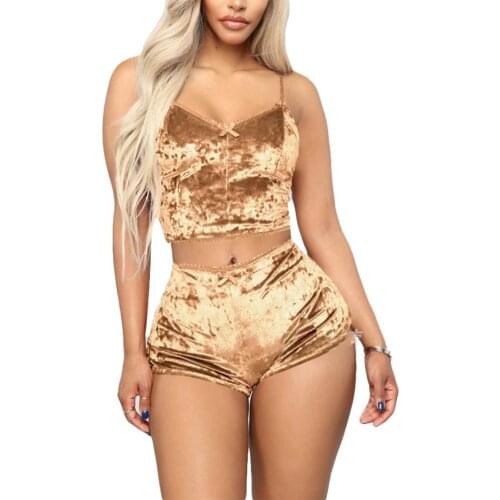 Lady Sleepwear Set 2 Piece Spaghetti Strap Women Solid Color Backless Pajama Valentines Day Vetement femme женское платье 2021