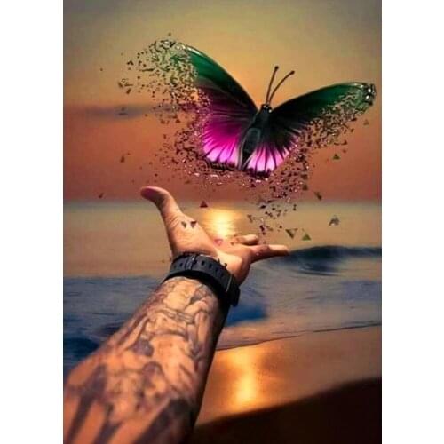 Animal Butterfly Hand Diamond 5D Embroidery Full Square Diamond Painting Sell Landscape DIY Mosaic Rhinestone Cross Stitch Decor