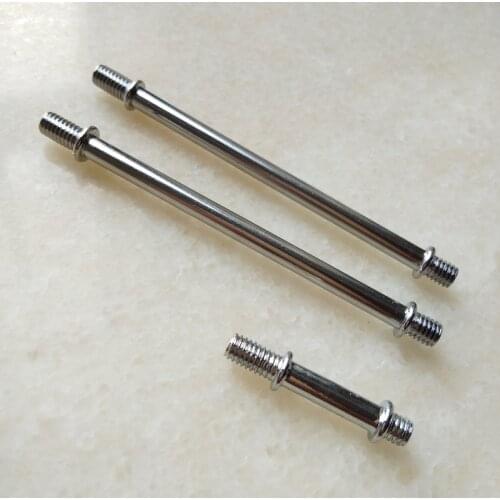 10pcs/lot M6 chrome Double Head Connecting Screw Lamp Pipe Male Thread Tooth Tube 6mm Alloy Plating Lighting Lamps Bases Tube