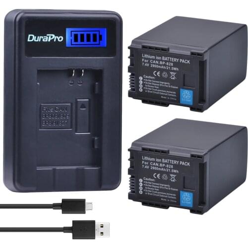 2pc BP-828 BP 828 BP828 Li-ion Battery + LCD Charger for Canon HFM300 HFM30 HFG30 HFG10 HFM40 HFM400 HFS30 HF20 HG20 Camera