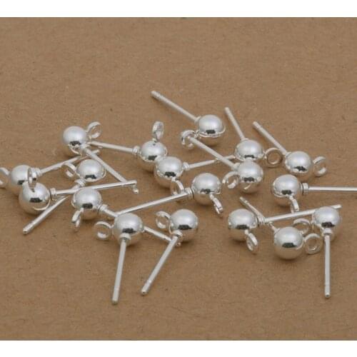 20pcs Silver/Gold/KC Gold Ball Heads Pins Needles Earring Stud Blocks For DIY Handmade Ears Necessary Jewelry Making Findings