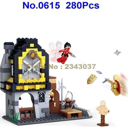 Sluban 0615 280pcs Assassin Legend Medieval Castle Knight Arms Library Building Block Toy