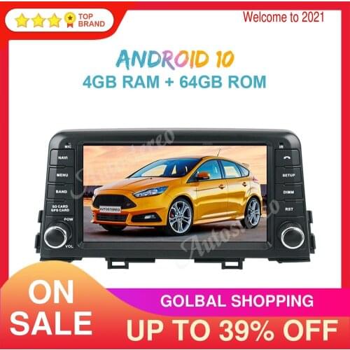 Android 10.0 4GB+64GB Car Radio GPS Navigation for KIA PICANTO/MORNING 2017 2018 Radio Tape Recorder Multimedia Player Head Unit