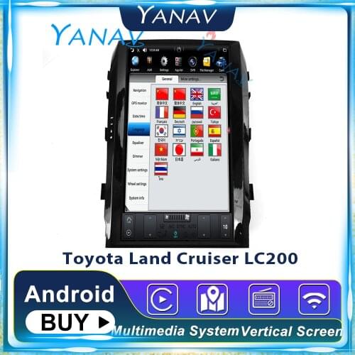 2din android autoradio car audio player FOR-Toyota Land Cruiser LC200 high level 17inch multimedia navigation MP3 DVD player