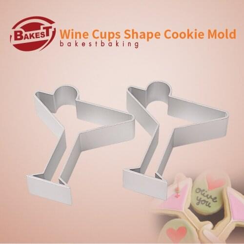 BAKEST 10pcs/lot Wine Cup Shape Cookie Mould Hot Sale Aluminium Alloy Biscuit Cutter