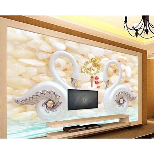 Beibehang 3D Photo Wallpaper Jade Sculptor and Rich Swan Pebble Mural Bedroom Living Room TV Background 3d Wallpaper papel tapiz