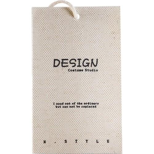 Width 60MM Height 90MM Cotton PVC Label Hang Tags Custom Design Shoes Clothing Tags Brand Price Country Label