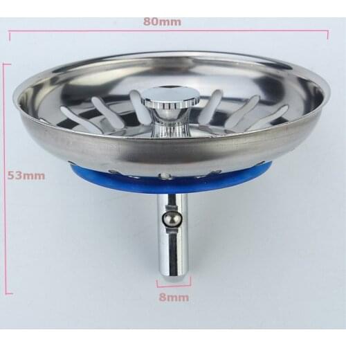 304 Stainless Steel Kitchen Sink Strainer Stopper Waste Plug Sink Filter Bathroom Deodorization Type Basin Sink Drain
