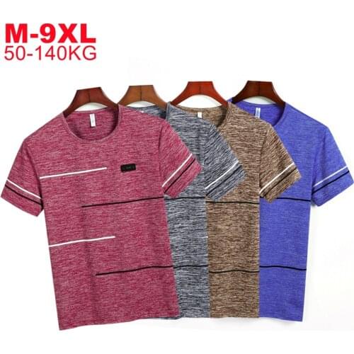 Large Size 6xl 7xl 8xl 9xl Summer Tops Tees Quick Dry Slim Fit T-shirt Men Sports Clothing Short Sleeve Oversized Mens T Shirts