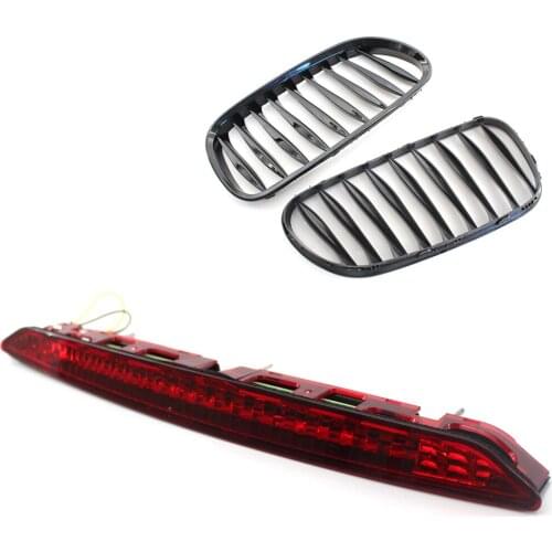 Gloss Black Car Front Grille + 3rd Brake Stop Light Lamp for BMW Z4 E85 03-08