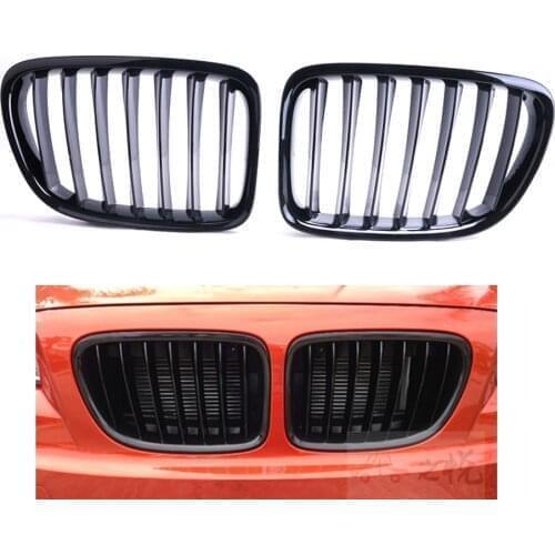 Gloss Black For BMW E84 X1 M Kidney Sport Hood Grill SUV 10-15 LH&RH Set