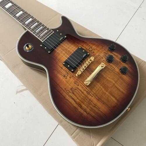 Hot Sale LP Custom Electric Guitar Rotten Maple Wood Gold Hardware Mahogany Wood Free Shipping