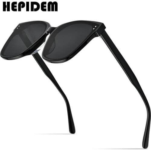 HEPIDEM Acetate Sunglasses Retro Men Gentle 2021 New Fashion Korean Cat Eye Sun Glasses for Women Vintage Mirrored gm Gabee