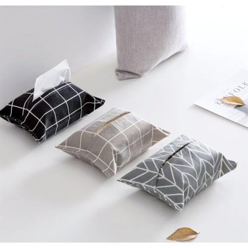 Cotton Linen Tissue Box Folding Napkin Holder Pumping Napkin Cover Car Paper Box High Quality Small Cloth Bag Kitchen Decorative