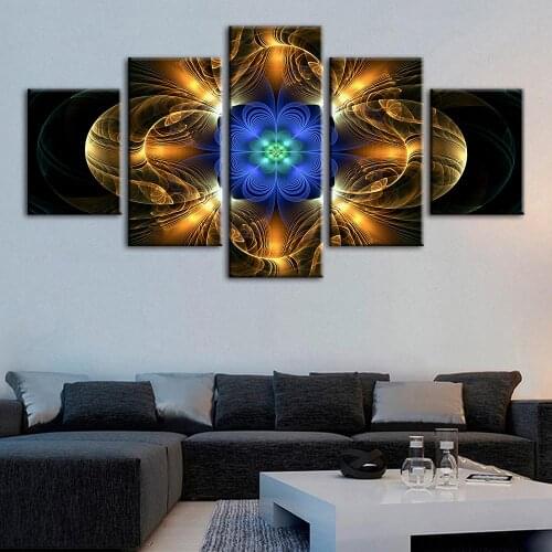 Wall Artwork Modular Pictures Canvas Printed 5 Panel Abstract Flower Home Decoration Posters Painting For Living Room Framework