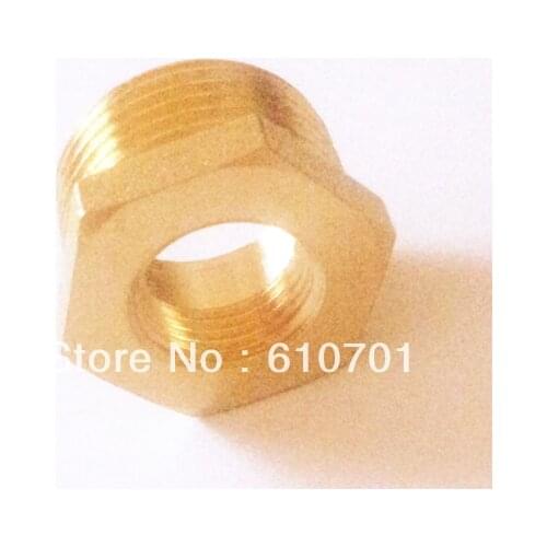 Brass Pipe Thread 2" Male x 1" Female BSPP Connection Adapter Reducer Bushing Busher Connector Hexagon Plumbing Fittings