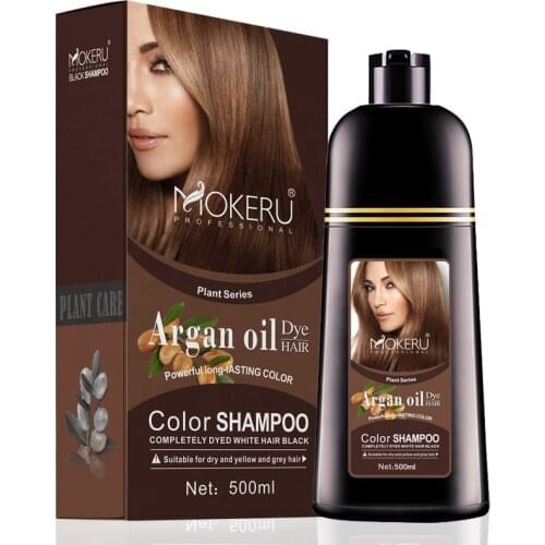 Mokeru Natural Brown Color Permanent Hair Colour Shampoo Long Lasting Hair Dye Shampoo For women professional hair dye