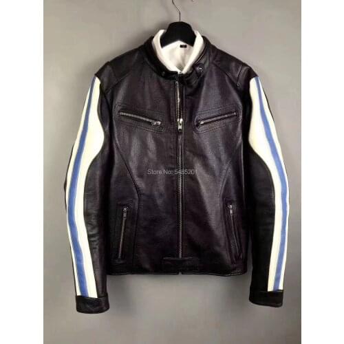 For BMW Leather Motorcycle Casual Jacket for Motorcycle Cowhide Genuine Leather Jacket without Lining and Protectors