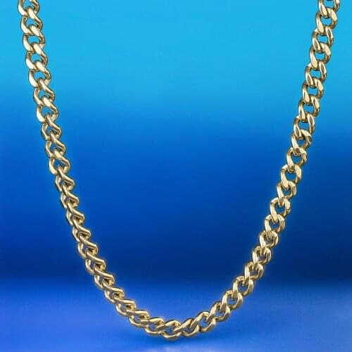 DNSCHIC Cuban Miami Link for Men Cuban Necklace Gold Chain Stainless Steel Cuban 5.5mm Hip Hop Necklace Mens hip-hop wholesale