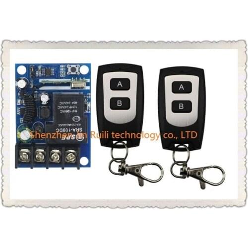 New DC12--48V 12V 24V 36V 48V 1CH 10A RF Wireless Remote Control Switch System teleswitch 2*waterproof Transmitter + 1 *Receiver