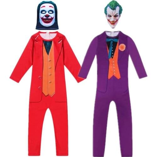 New childrens Halloween cosplay holiday party dance party clown performance cartoon role playing Halloween jumpsuit costume