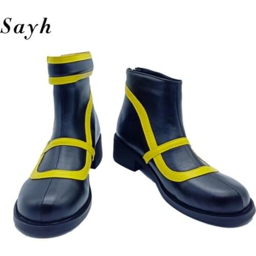 Cos Shoes Woman Zipper Ankle Boots Round Toe Cosplay Cartoon Anime Bootie Pu Leather Gladiator Roma Shoes Size Plus 34-45