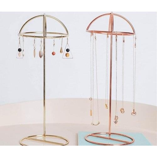 Gold Rose Jewelry Rack Necklace Hanging Stand Earring Holder Storage Rack Jewelry Display Bracket Photography Exhibition Props