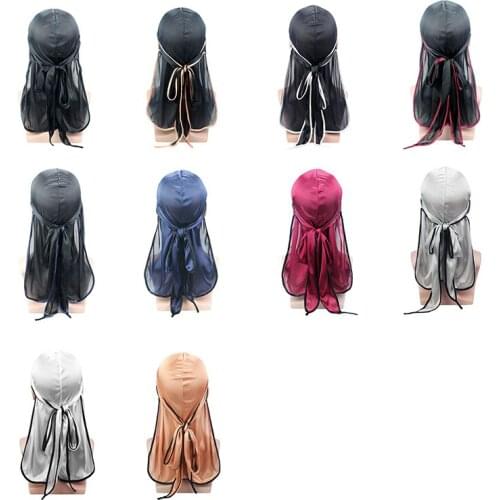 Popular silk elastic headgear designer durags designer durags and bonnets wholesale