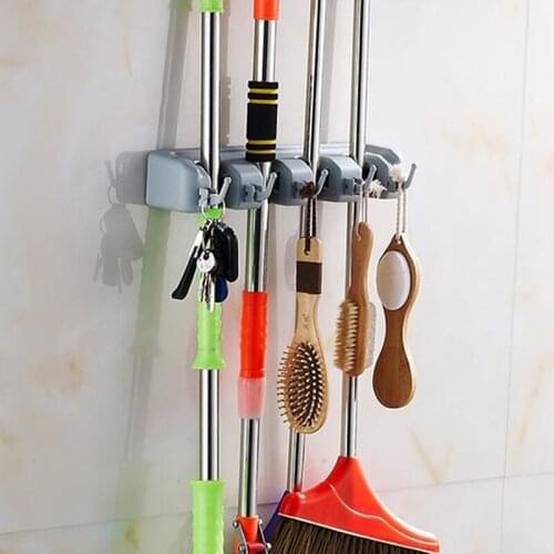 Practical Wall-mounted Storage Mop Bracket Brush Broom Multifunction Storage Rack Kitchen Storage Hook