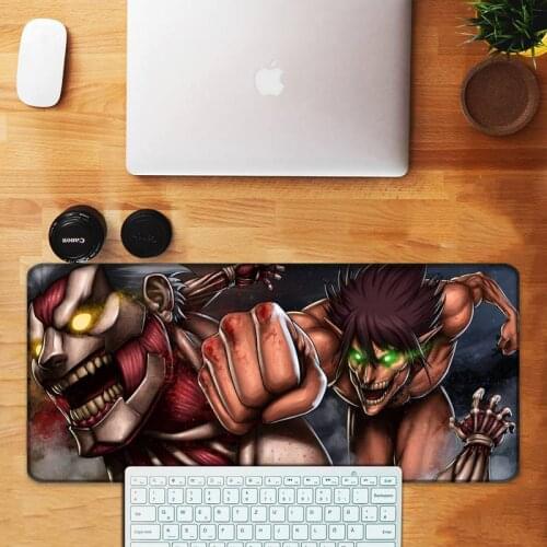 Attack On Titan Durable Rubber Mouse Mat Pad Extra Large Mouse Pad Anti-slip Natural Rubber with Locking Edge Gaming Mouse Mat