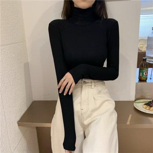Pullover sweater turtleneck sweater women long sleeve