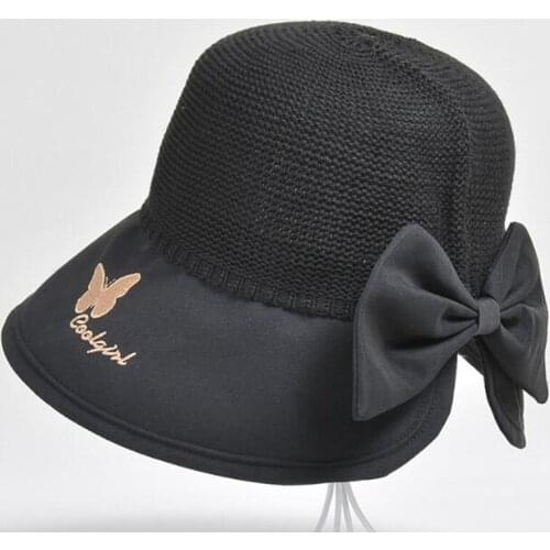 Multicolor Womens Breathable Sun Hats New Summer Panama Hat Foldable Tourist Hat Embroidery Bow Decoration Female Beach Hat