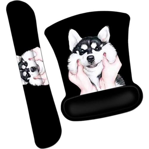 Cute Dog Ergonomic Mouse Pad Wrist Support and Keyboard Wrist Rest for Computer, Laptop, Gaming and Office