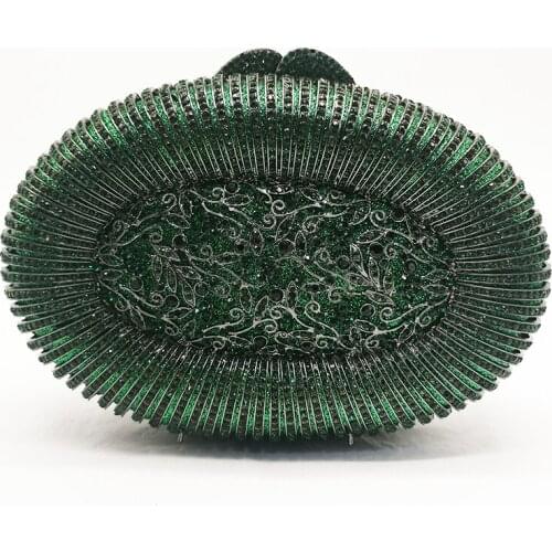 XIYUAN Green Diamond Lady Clutch Purse New Fashion Womens Crystal Rhinestone Party Prom Handbags Luxury Female Phone Case Bags