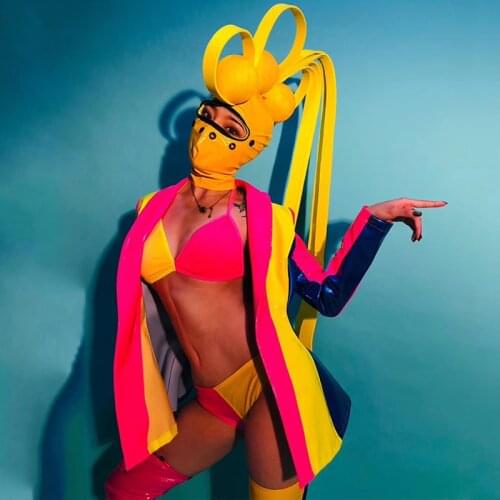 Sexy Gogo Dance Costume Female Dj Singer Outfits Multicolor Suit Party Festival Clothing Nightclub Show Time Stage Wear VDB3499