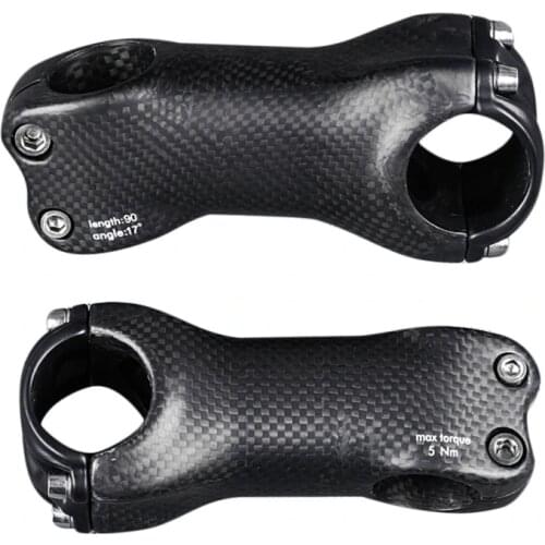 Angle 6/17 Degrees 31.8mm Matte Full 3K Carbon Fiber Stem Road/MTB Bicycle Parts 70mm 80mm 90mm 100mm 110mm 120mm 130mm
