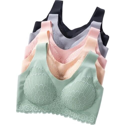 High Quality Seamless Push Up Latex Bra Maternity Fitness Bras Women Comfortable Sexy Padded Ladies Lace Bralette Plus size XXL