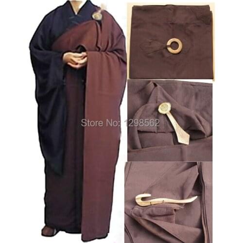 Top quality woodenhook Buddhist monks ManYirobe Buddhism uniforms shaolin suits costumes martial arts Laygown