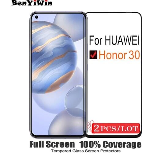 2PCS Original Full Cover Screen Protector Tempered Glass For Huawei Honor 30 On Scratch Proof Protective Film For Honor30 Glass