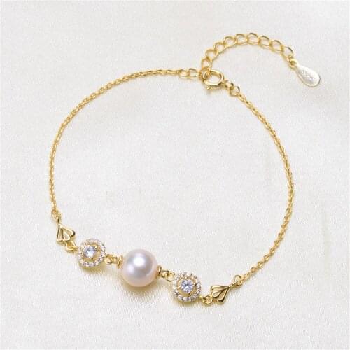 DIY pearl accessories 925 silver pearl jade bracelet empty hold fashion bracelet holder