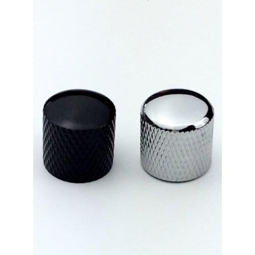 1 Pcs Electric Guitar And Bass Electronic Control Knobs Cap Plastic inner diameter 6MM Chrome/Black
