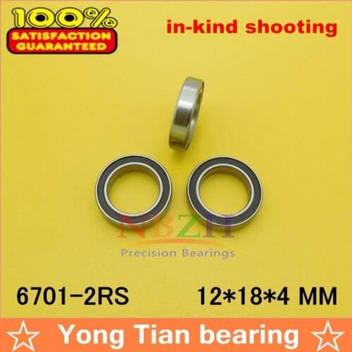 10pcs free shipping The high quality of ultra-thin deep groove ball bearing 6701-2RS 12*18*4 mm