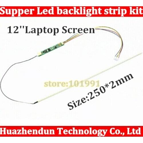 10pcs/lot 250mm Adjustable brightness led backlight strip kit,Update 12inch laptop ccfl lcd to led panel screen