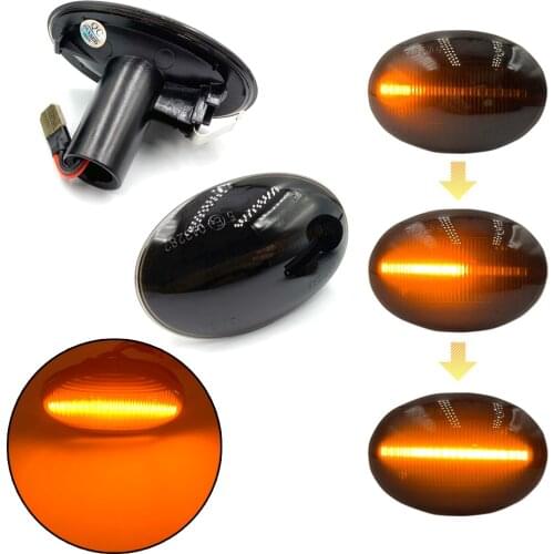 2pcs For BMW Cooper R55 R56 R57 R58 R59 Dynamic Side Marker Turn Signal Lights Flowing Side Repeater Blinker Lights yellow light