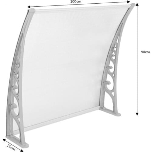 2021 Gazebos Multi-size Durable Door Canopy Awning Poly Carbonate Door Awning Shelter Porch Front Rain Roof For Garden HWC