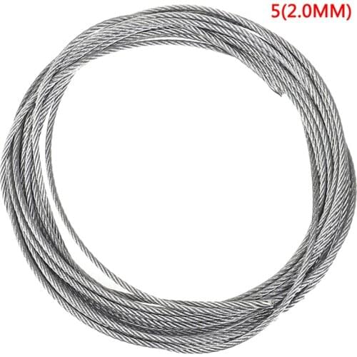 304 Stainless Steel Soft Wire Rope 5m Soft Fishing Lifting Cable Clothesline 7*7 Structure Diameter 0.5mm 1mm-3.0mm Wholesale