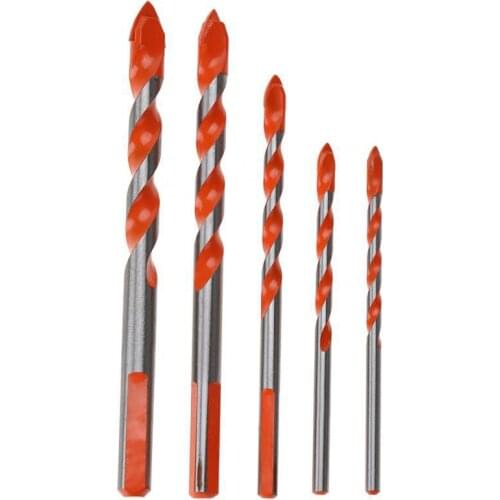 5pcs Triangle Head Drill Bits Set Ceramic Wall Glass Twist Drill Bit For Hole Punching Hole Drilling Tools 4 5 6 8 10mm