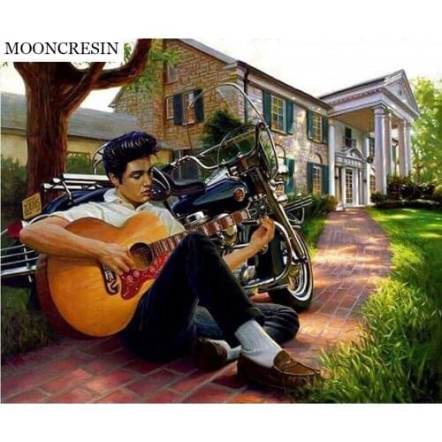 5D Diamond Painting Full Square Elvis Presley Cross Stitch Diy Diamond Embroidery Guitar 3D Mosaic Rhinestone Decoration Maison