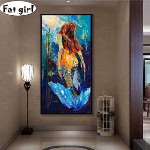 Diamond mosaic Mermaid Oil Painting Wall Art canvas Painting diamond painting Home Decor embroidery cross stitch handwork drill